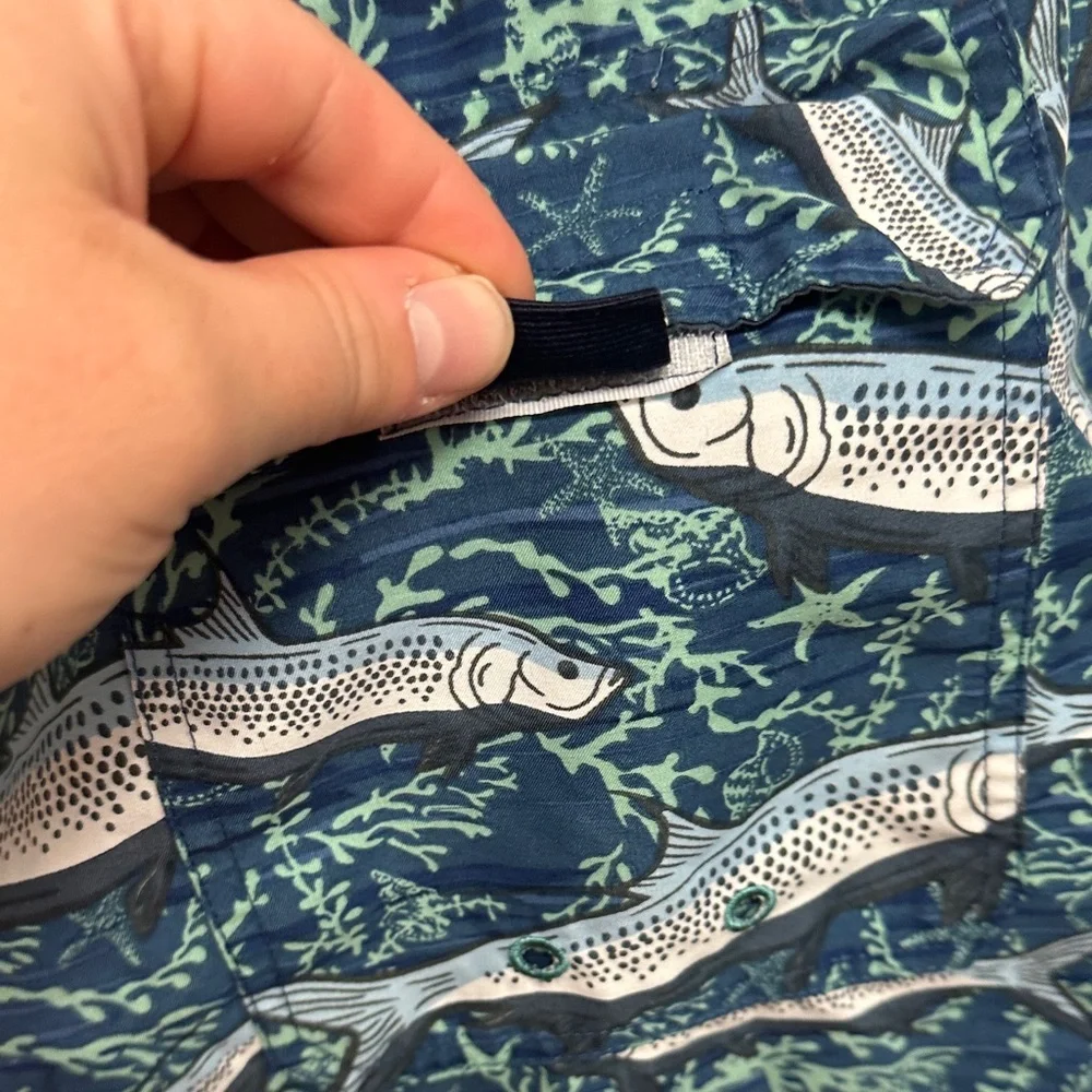 Vineyard‎ Vines Mens Swim Trunks Short Size Large Aquatic Fish Coastal Beach